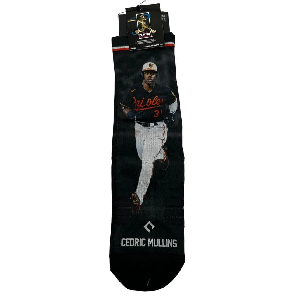 Strideline Cedric Mullins‎ Baltimore Orioles MLB Premium Full Sub Crew Socks M/L
